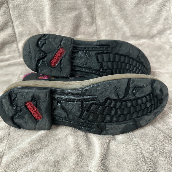 Rieker Felicitas Black Boots with Colorful Trim women’s size 8 (39) - Picture 7 of 9